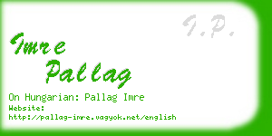 imre pallag business card